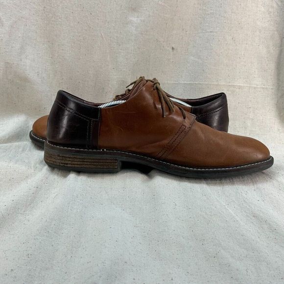 NAOT Chief EU 45 US 12 Men Leather Dress Shoe Maple Walnut Toffee Brown Lace Up - Picture 3 of 10